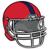 Football Helmet - Red with Dark Blue Stripe - Style A - Yard Card