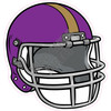 Football Helmet - Purple with Old Gold Stripe - Style A - Yard Card