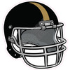 Football Helmet - Black with Old Gold Stripe - Style A - Yard Card