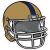 Football Helmet - Old Gold with Dark Blue Stripe - Style A - Yard Card