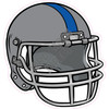 Football Helmet - Silver with Medium Blue Stripe - Style A - Yard Card
