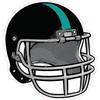 Football Helmet - Black with Teal Stripe - Style A - Yard Card