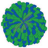 Pom Pom - Medium Green and Medium Blue - Style A - Yard Card