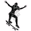 Silhouette - Skater Girl - Black - Style D - Yard Card