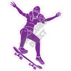 Silhouette - Skater Girl - Purple - Style D - Yard Card