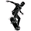 Silhouette - Skater Boy - Black - Style A - Yard Card