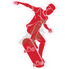 Silhouette - Skater Boy - Red - Style A - Yard Card