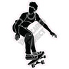 Silhouette - Skater Boy - Black - Style D - Yard Card