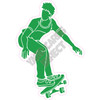 Silhouette - Skater Boy - Medium Green - Style D - Yard Card