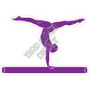 Silhouette - Gymnastics - Purple - Style H - Yard Card