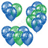 Balloon Cluster - Medium Blue and Medium Green With Stars - Yard Card