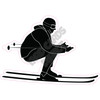 Silhouette - Skiing - Style A - Yard Card