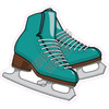Ice Skates - Teal - Style B - Yard Card