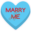 Candy Heart - Blue - Marry Me - Style A - Yard Card