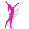 Silhouette - Baton Twirl - Hot Pink - Style A - Yard Card