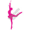 Silhouette - Baton Twirl - Hot Pink - Style C - Yard Card