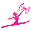 Silhouette - Baton Twirl - Hot Pink - Style D - Yard Card