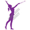 Silhouette - Baton Twirl - Purple - Style A - Yard Card