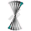 Twirling Baton - Teal - Style A - Yard Card