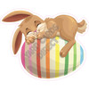 Bunny Laying on Egg - Rainbow - Style A - Yard Card