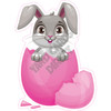 Easter Egg with Bunny - Hot Pink - Style B - Yard Card