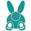 Silhouette - Bunny - Teal - Style B - Yard Card