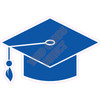 Graduation Hat - Medium Blue - Style C - Yard Card