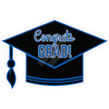 Statement - Congrats Grad Hat - Medium Blue - Style A - Yard Card