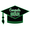 Statement - Congrats Grad Hat - Medium Green - Style A - Yard Card