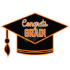 Statement - Congrats Grad Hat - Orange - Style A - Yard Card