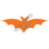 Silhouette - Bat - Orange - Style A - Yard Card