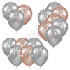 Balloon Cluster - Silver & Rose Gold with Stars - Yard Card