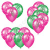 Balloon Cluster - Hot Pink & Medium Green with Stars - Yard Card