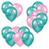 Balloon Cluster - Teal & Light Pink with Stars - Yard Card