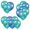 Balloon Cluster - Teal & Medium Blue with Stars - Yard Card