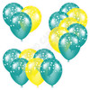 Balloon Cluster - Teal & Yellow with Stars - Yard Card