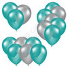 Balloon Cluster - Teal & Silver - Yard Card