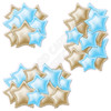 Foil Star Cluster - Light Blue & Old Gold - Yard Card