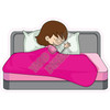 Light Skin Girl Sleeping In Bed - Pink - Style A - Yard Card