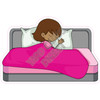 Dark Skin Girl Sleeping In Bed - Pink - Style A - Yard Card