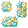 Foil Star Cluster - Yellow Gold & Teal - Yard Card