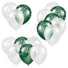 Balloon Cluster - White & Dark Green with Stars - Yard Card