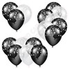 Balloon Cluster - Black & White with Stars - Yard Card