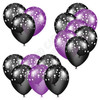 Balloon Cluster - Black & Purple with Stars - Yard Card