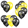 Balloon Cluster - Black & Yellow with Stars - Yard Card