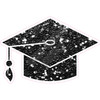 Graduation Hat - Chunky Glitter Black - Style C - Yard Card