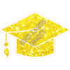 Graduation Hat - Chunky Glitter Yellow - Style C - Yard Card