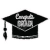 Statement - Congrats Grad Hat - Chunky Glitter Silver - Style A - Yard Card