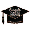 Statement - Congrats Grad Hat - Chunky Glitter Brown - Style A - Yard Card
