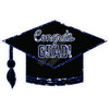 Statement - Congrats Grad Hat - Chunky Glitter Dark Blue - Style A - Yard Card
